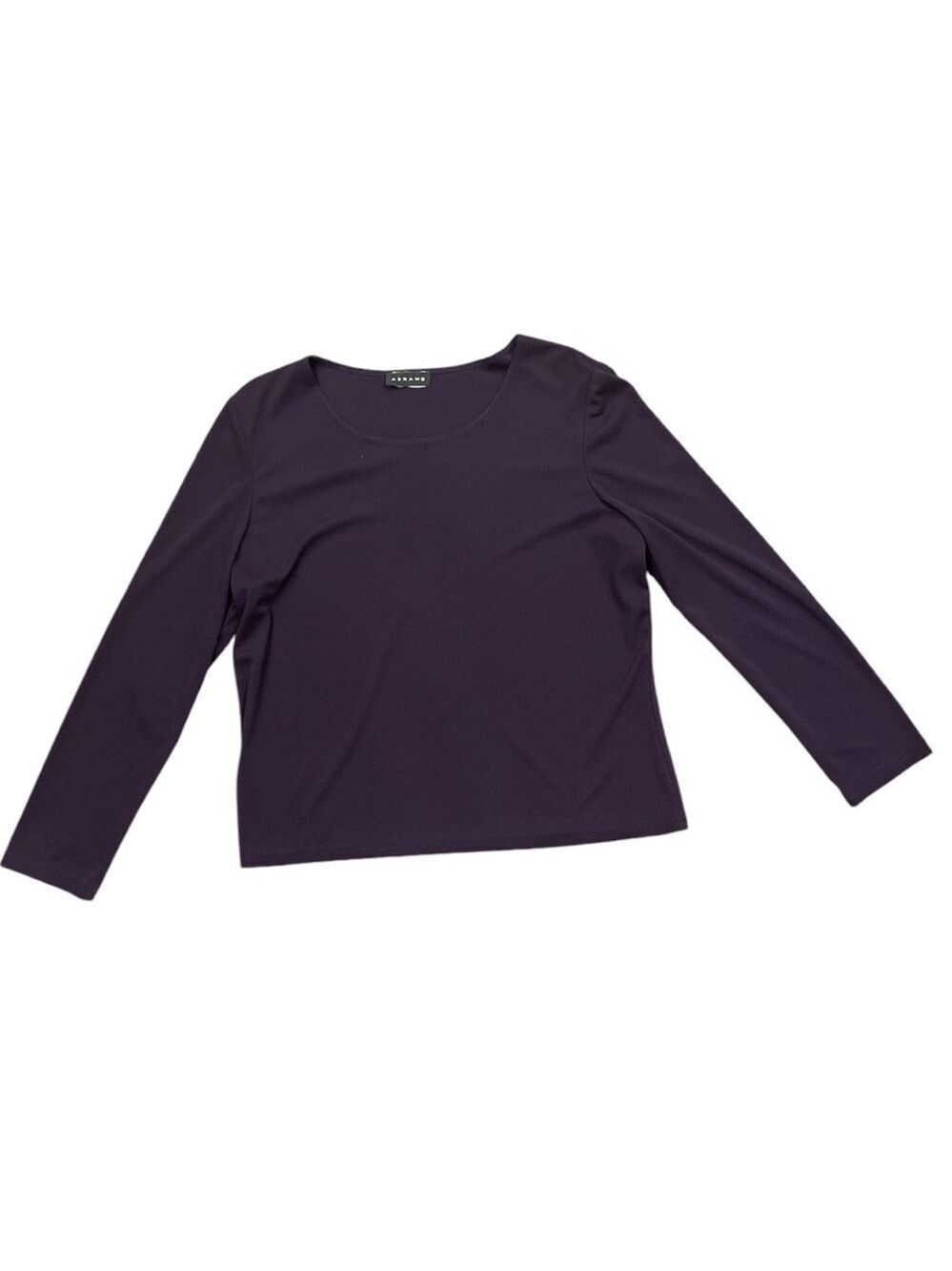 Abrams L indigo long sleeve crew neck stretch top